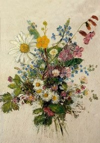 Chambre de Cécile, bouquet peint par Cécile